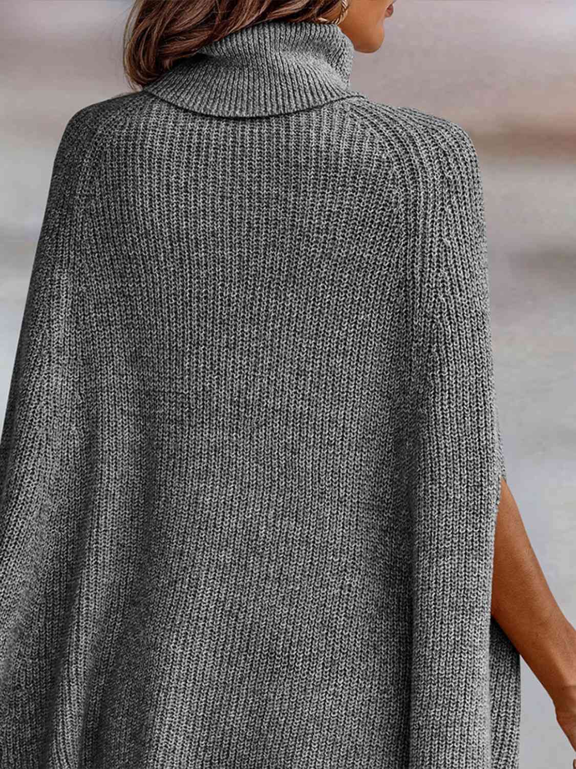 Turtleneck Dolman Sleeve Poncho